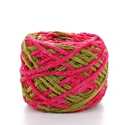 Фуксиновый Хлопчатобумажная пряжа, бархатные хлопковые нитки для ручного вязания, для детского свитера, шарфа, ткани, рукоделия, ремесла, сегмент окрашенный, красно-фиолетовые, 7 мм