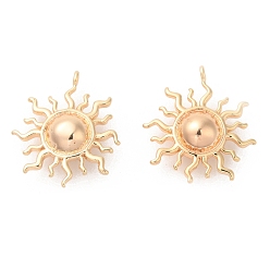 Настоящее золото 18K Латунные подвески, без кадмия, без никеля и без свинца, очарование солнца, реальный 18 k позолоченный, 20x18x6.5 мм, отверстие : 1 мм
