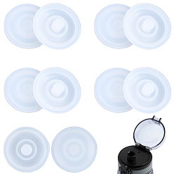 Белый 10шт. пластиковые крышки для бутылок, для бутылки, плоско-круглые, белые, 28x9 мм, штифты : 7 мм