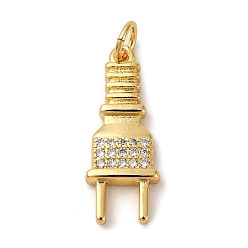 Настоящее золото 18K Латунные микро проложить кубического циркония подвески, штекер, долговечный, без кадмия и без свинца, стойки покрытие, с целью перехода в кольце, реальный 18 k позолоченный, 22x8.5x2.5 мм, отверстие : 3.5 мм