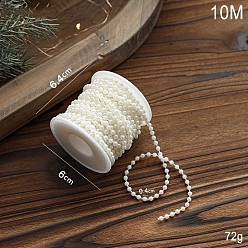 Round Plastic Bead, for Party Decoration, Round, 4mm, 10m/roll
