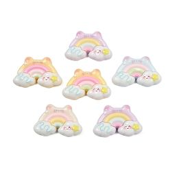 (52) Непрозрачная лаванда Непрозрачные кабошоны из смолы, радуга и облака, разноцветные, 18x29x7.5 мм