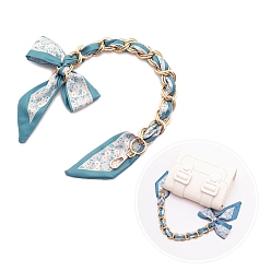 Кадет Синий Алюминиевые цепи-удлинители для сумок, с застежками из сплава и лентой-бантом, для замены ремней для мешков, кадетский синий, 340~400 мм