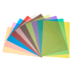 Mixed Color 20 Sheets 10 Colors PVC Plastic Sheets, Rectangle, Mixed Color, 210x297x0.1mm, 2 sheets/color