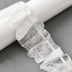 Хрусталь Природных кристаллов кварца бисер нитей, горного хрусталя, прямоугольные, Топ пробуренной, 22~60x6~14x6~9 мм, отверстие : 1.5~2 мм, около 17~22 шт / нитка, 7.48''~8.07'' (19~20.5 см)