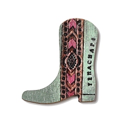 Аквамарин Печатные подвески дерева, обуви, аквамарин, 48x40x2 мм, отверстие : 2 мм