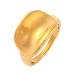 Золотой Ионное покрытие (IP) 304 овальные кольца на палец из нержавеющей стали для женщин, золотые, 13 мм, размер США 7 (17.3 мм)