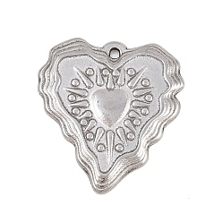 Нержавеющая Сталь Цвет 304 подвески из нержавеющей стали, очарование священного сердца, цвет нержавеющей стали, 20.5x19x2 мм, отверстие : 1 мм