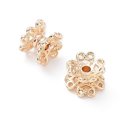 Настоящее золото 18K Spacer бисер латунные, без кадмия, без никеля и без свинца, клевер, реальный 18 k позолоченный, 6x5x4.5 мм, отверстие : 1~1.2 мм