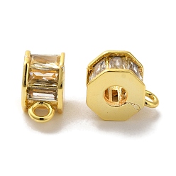 Золотой Колонна латунь микро паве кубический цирконий трубки поручни, долговечный, без кадмия и без свинца, золотые, 9x7x5 мм, отверстие : 1.5 мм, внутренний диаметр: 2.2 мм