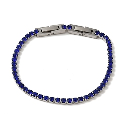 Монтана 304 браслеты-цепочки из нержавеющей стали со стразами, Монтана, 7-5/8x1/8 дюйм (19.3x0.3 см)