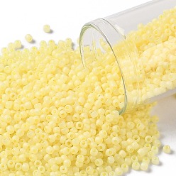 (142F) Ceylon Frost Banana Cream TOHO Round Seed Beads, Japanese Seed Beads, Frosted, (142F) Ceylon Frost Banana Cream, 11/0, 2.2mm, Hole: 0.8mm, about 1110pcs/bottle, 10g/bottle