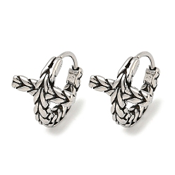 Античное Серебро 316 серьги-кольца из хирургической нержавеющей стали, кольцо, античное серебро, 14.5x12.5 мм