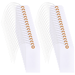 White Paper Price Tags, with Iron Wire, Rectangle, White, 16.8cm, 100pcs/set