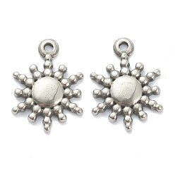 Нержавеющая Сталь Цвет Не тускнеющие 304 подвески из нержавеющей стали, солнце, цвет нержавеющей стали, 15.5x11x2 мм, отверстие : 1.2 мм