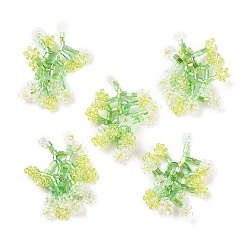 Желтый Подвески из бисера, Цветок жизни прелести, желтые, 27~28x29~32x5~6 мм, отверстие : 1 мм