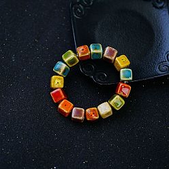 Разноцветный Браслеты из фарфора и бусин ручной работы для мужчин, красочный, внутренний диаметр: 2-3/8 дюйм (6 см)