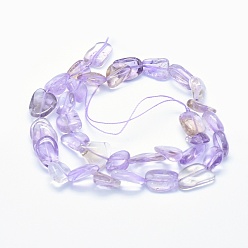 Ametrine Natural Ametrine Beads Strands, Tumbled Stone, Nuggets, 8~10x10~11x6~7mm, Hole: 1mm, about 37pcs/strand, 15.3 inch(39cm)