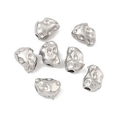 Нержавеющая Сталь Цвет Кованые 304 бусины из нержавеющей стали, самородки, цвет нержавеющей стали, 7.5x6x5 мм, отверстие : 1.8 мм