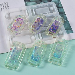 Белый Силиконовые формы для очаровательных соединителей в форме арки, прямоугольника, овала и шестиугольника, сделай сам, зыбучие формы, формы для литья смолы, для изготовления изделий из уф-смолы и эпоксидной смолы, белые, 158x135x6.5 мм, отверстие : 3~10.5x6.5~17 мм, внутренний диаметр: 32~38x67~70 мм