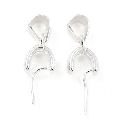 Серебро 925 зажим для зажима льда из стерлингового серебра, слеза, серебряные, 7x5x2 мм, отверстие : 4.5x3.5 мм, внутренний диаметр: 4.5x3.5 мм, штифты : 0.4 мм