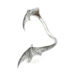 Античное Серебро 316 хирургические серьги-манжеты из нержавеющей стали., осталось, античное серебро, 53x48.5 мм