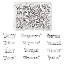 Платина 24шт 2 комплекты цинковый сплав ювелирные изделия подвески аксессуары, двенадцать созвездий серии, платина, 20~40 мм, отверстие : 1 мм, 12 созвездия, 1 шт / созвездие, 12 шт / комплект