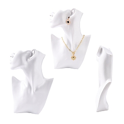 Белый Высококачественная полимерная боковая модель корпуса, портретная подставка для ювелирных изделий, для творческой подставки для ювелирных изделий, органайзер для ювелирных изделий, стойка для выставки товаров, белые, 19.1x6.7x28.2 см