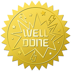 Слово 34 листы хорошо сделанные самоклеящиеся наклейки с тиснением золотой фольгой, круглые точки медаль декоративные наклейки для печати конверта карты, слово, 165x211 мм, наклейки: 50 мм