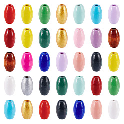 (52) Непрозрачная лаванда 300 шт. окрашенных распылением деревянных бусин схима, рис, разноцветные, 9.5~10x6~6.5 мм, отверстие : 1.8~2 мм