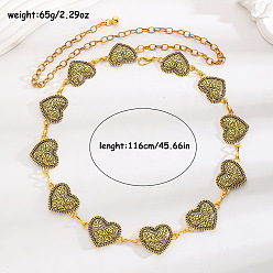 Сердце Богемный стиль сплав геометрические звенья цепи талия живот цепи, античное золото , сердце, 1160 мм