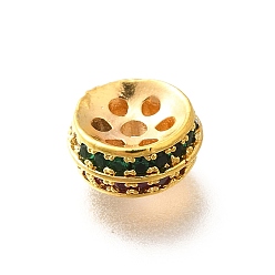 Золотой Латунные микро проложить кубического циркония бусы, круглые, долговечный, без кадмия и без свинца, золотые, 8.5x3.5 мм, отверстие : 1.6 мм