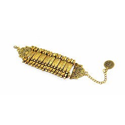 Античное Золото Браслеты на ногу из сплава в винтажном стиле с цветочным узором для женщин, античное золото , 6-3/4 дюйм (170 мм)