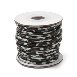 Серебро Круглые шнуры из искусственной кожи с леопардовым принтом, для одежды, обувь делает, серебряные, 3 мм, около 10.94 ярдов (10 м) / рулон