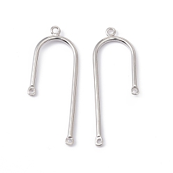 Платина Стойки обшивки латунные подвески, долговечный, без кадмия и без свинца, посох прелести, платина, 37.5x14.5x1.5 мм, отверстия : 1.5 mm и 1.2 мм