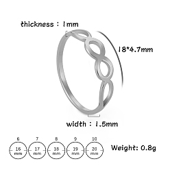 Нержавеющая Сталь Цвет Кольца из нержавеющей стали без покрытия, не тускнеющие, цвет нержавеющей стали, 4.7 мм