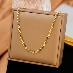 Золотой 4мм 304 Женские ожерелья из нержавеющей стали в форме сердца, золотые, 16.06 дюйм (40.8 см)