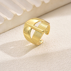 Золотой Геометрические широкие регулируемые манжеты из латуни для женщин, золотые, 21 мм