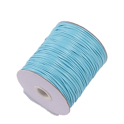 Небесно-голубой Кожзаменитель шнуры, Аксессуары для ожерелья и браслета своими руками, голубой, 2 мм, около 87.49 ярдов (80 м) / рулон