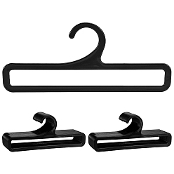 Black 100Pcs Plastic Towel and Scarf Rack Hooks, Black, 78x192x2mm