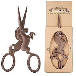 Rosy Brown Stainless Steel Sewing Scissors, Unicorn, for Embroidery, Sewing, Craft, Art Work & Everyday Use, Rosy Brown, 115x46.5x6.5mm