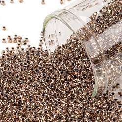 (740) Copper Lined Crystal Тохо 15/0 круглые бусины, японский бисер, (740) кристалл, облицованный медью, 1.5 мм, отверстие : 0.7 мм, Около 15000 шт / 50 г