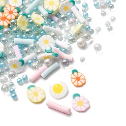 Аква Кабошоны из полимерной глины ручной работы и пластиковые бусины для изготовления фурнитуры для бижутерии своими руками, разнообразные, вода, 2~8x2~7x0.5~5.5 мм