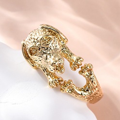 Золотой Латунные манжеты для женщин и мужчин, собака, золотые, 10 мм, внутренний диаметр: 17 мм