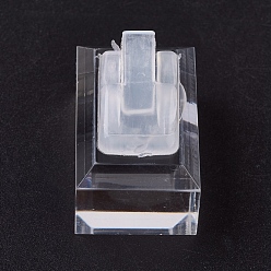 Clear Plastic Ring Displays, with Organic Glass, Jewelry Display, Clear, 3.6x2.45x3cm