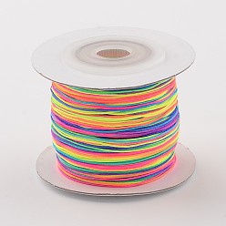 Разноцветный Нейлоновая нить, гремучий атласный шнур, нейлоновый шнур плетеные украшения для изготовления ювелирных изделий, круглые, красочный, 1 мм, Около 100 ярдов / рулон