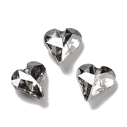 Хрустальная Сатина K 9 кабошоны из стеклянного страза, задние и задние, сердце, кристалл сатин, 9x8x4 мм