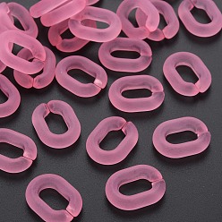 Flamingo Transparent Acrylic Linking Rings, Quick Link Connectors, Frosted, Oval, Flamingo, 19.5x15x5mm, Inner Diameter: 6x11
mm
