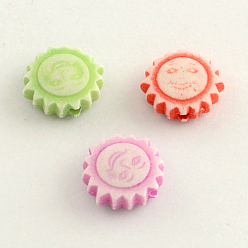 Mixed Color Craft Style Acrylic Beads, Sun, Mixed Color, 11x4mm, Hole: 2mm, about 1500pcs/500g