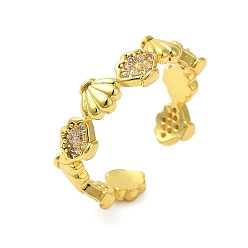 Настоящее золото 18K Серия Ocean Beach 304 манжетное кольцо из нержавеющей стали, реальный 18 k позолоченный, внутренний диаметр: 17 мм, шириной 5 мм 